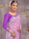 Saree Mall Women's Georgette Mauve Woven Design Designer Saree With Blouse Piece-ARYA2402