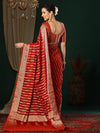 Saree Mall Women's Georgette Red Woven Design Designer Saree With Blouse Piece-ARYA2903