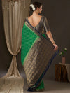 Saree Mall Women's Georgette Green Woven Design Designer Saree With Blouse Piece-ARYA9002