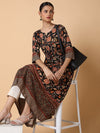 Women Floral Black Anarkali Kurta-AT-A1134-LG-Black