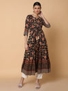 Women Floral Black Anarkali Kurta-AT-A1134-LG-Black