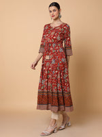 Women Floral Maroon Anarkali Kurta-AT-A1134-LG-Maroon