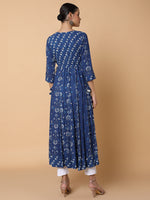 Women Floral Sequins Blue Anarkali Kurta-AT-A1454-LG-Blue