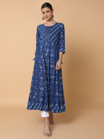 Women Floral Sequins Blue Anarkali Kurta-AT-A1454-LG-Blue