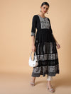 Women Solid Black Anarkali Kurta-AT-A1470-LG-Black