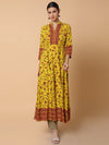 Women Floral Mustard Anarkali Kurta-AT-A1488-LG-Mustard