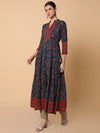 Women Floral Teal Anarkali Kurta-AT-A1488-LG-Teal