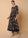 Women Floral Black Anarkali Kurta-AT-A1501-LG-Black