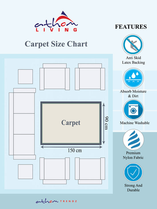 Athom Living Premium Anti Slip Printed Carpet-ATZ-12-2-CP01