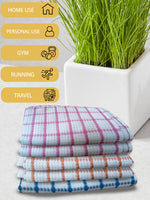 Athom Living Premium Gamcha Bath Towel 65 x 135 cm Pack of 5 Multicolored checkered-ATZ-BT-1A-1B-1B-1C-1C