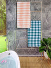 Athom Living Premium Gamcha Bath Towel 65 x 135 cm Pack of 2 Multicolored checkered-ATZ-BT-1B-1E