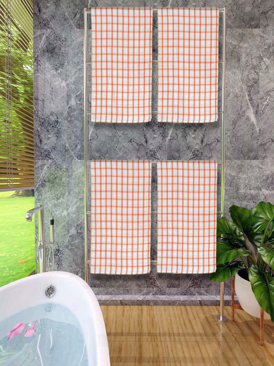 Athom Living Premium Gamcha Bath Towel 65 x 135 cm Pack of 4 Multicolored checkered-ATZ-BT-1B-C4