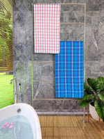 Athom Living Premium Gamcha Bath Towel 65 x 135 cm Pack of 2 Multicolored checkered-ATZ-BT-1C-1G