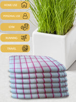 Athom Living Premium Gamcha Bath Towel 65 x 135 cm Pack of 6 Multicolored checkered-ATZ-BT-1C-C6