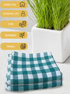 Athom Living Premium Gamcha Bath Towel 65 x 135 cm Pack of 2 White with Green checkered-ATZ-BT-1E-C2