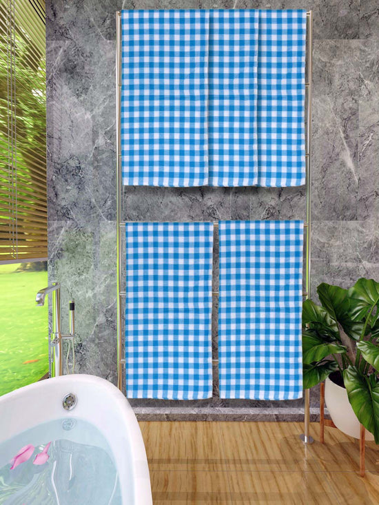 Athom Living Premium Gamcha Bath Towel 65 x 135 cm Pack of 5 Multicolored checkered-ATZ-BT-1F-C5