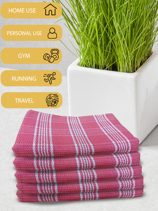 Athom Living Premium Gamcha Bath Towel 65 x 135 cm Pack of 5 Multicolored checkered-ATZ-BT-1H-C5