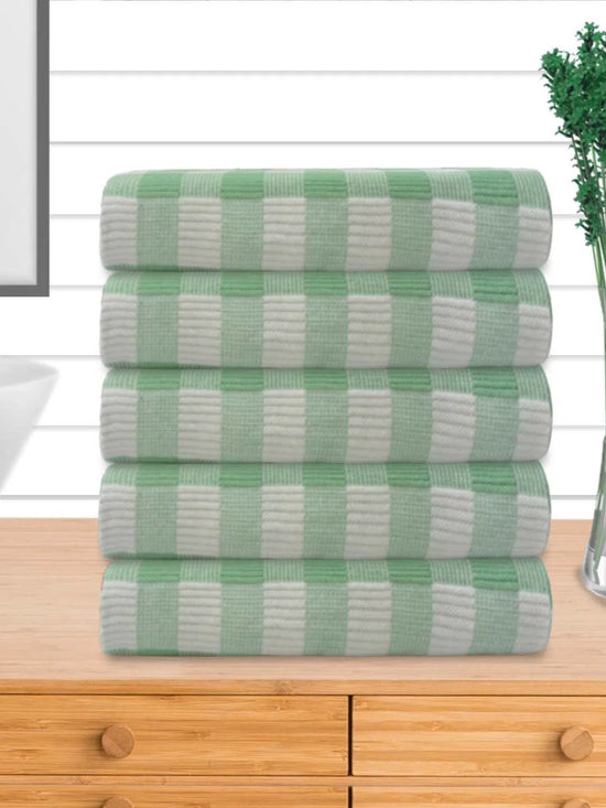 Athom Living Premium  Bath Towel 75 x 150 cm Pack of 5 Waffle Towel,Ultra Absorbent, Quick Dry, and Durable - Ideal for Spa, Gym, and Everyday Use, Light Green color-ATZ-BT-7F-C5