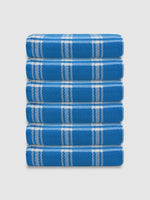 Athom Living Premium  Bath Towel 75 x 150 cm Pack of 6 Waffle Towel,Ultra Absorbent, Quick Dry, and Durable - Ideal for Spa, Gym, and Everyday Use, Blue color-ATZ-BT-7I-C6