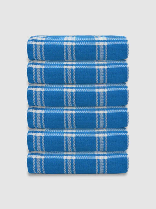 Athom Living Premium  Bath Towel 75 x 150 cm Pack of 6 Waffle Towel,Ultra Absorbent, Quick Dry, and Durable - Ideal for Spa, Gym, and Everyday Use, Blue color-ATZ-BT-7I-C6