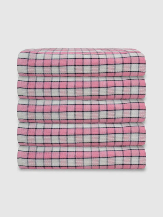 Athom Living Premium  Bath Towel 75 x 150 cm Pack of 5 Waffle Towel,Ultra Absorbent, Quick Dry, and Durable - Ideal for Spa, Gym, and Everyday Use, Pink color-ATZ-BT-7J-C5