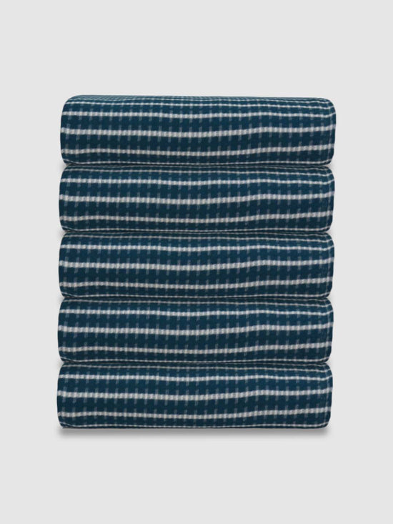 Athom Living Premium  Bath Towel 75 x 150 cm Pack of 5 Waffle Towel,Ultra Absorbent, Quick Dry, and Durable - Ideal for Spa, Gym, and Everyday Use, Dark Blue color-ATZ-BT-7N-C5