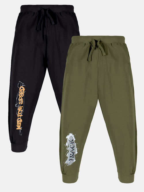 Boys Need for Speed & Track Printed Track Pant Pack of 2