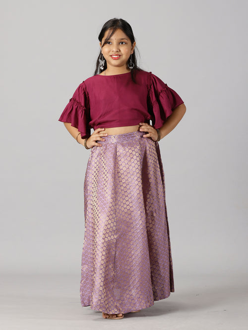 Girls Ethnic Half Sleeve Choli & Lehenga set