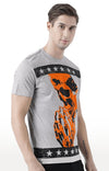 Huetrap Grey Mens Short Sleeve Graphic Printed Tshirt-HT17MKGRAGML01042