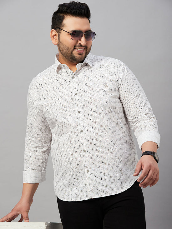 Men Printed White Premium Shirt-ALUMINIPRINT-5484-White