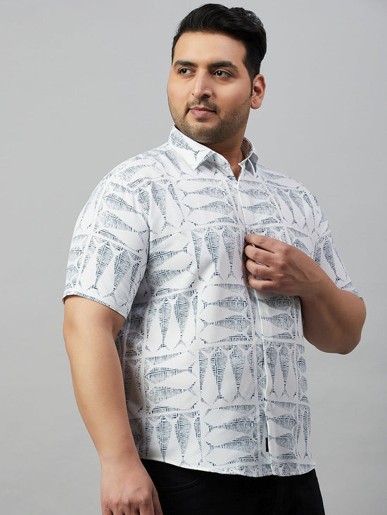 Men Printed White Premium Shirt-ALUMINIPRINT-6204-White