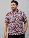 Men Spread Collar Printed Blue Shirt-AluminiPrint-6243-Blue