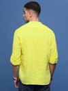 Men Yellow Solid Slim Fit Casual Kurta-Amiya-3303-Yellow