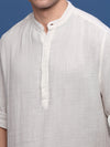 Men White Solid Slim Fit Casual Kurta-Amiya-3314-White