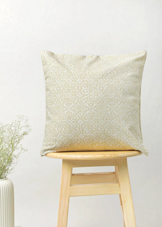 Antique Rose 100% cotton floral cushion cover for sofa - Cream-230454003