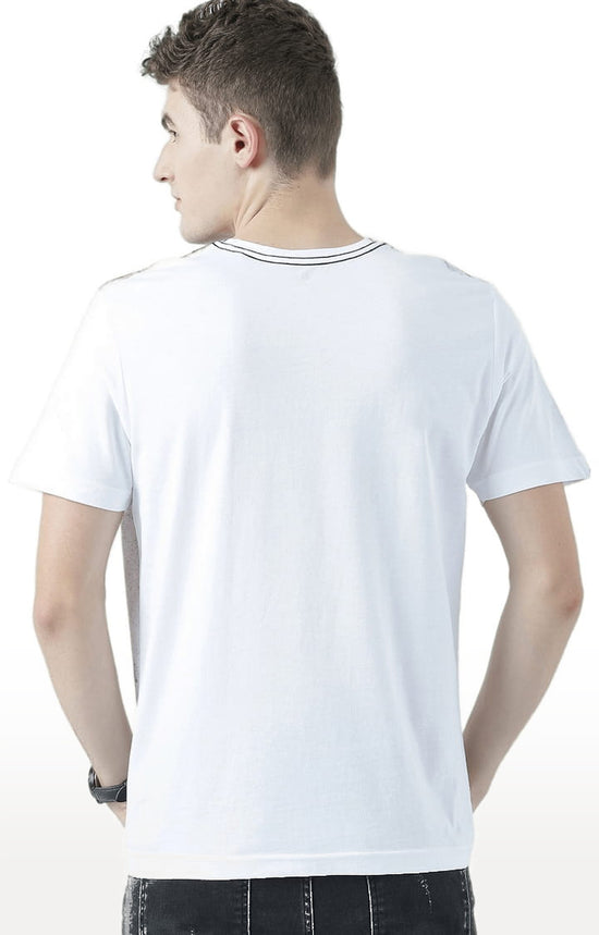 Huetrap White Mens Short Sleeve Graphic Printed Tshirt-HT17MKGRAWHT00571