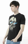 Huetrap Black Mens Short Sleeve Graphic Printed Tshirt-HT17MKGRABLK01022