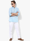 Hangup Men Slim Solid Men's Indian Wear-AquaKurta