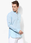 Hangup Men Slim Solid Men's Indian Wear-AquaKurta