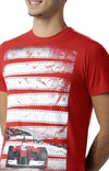 Huetrap Red Mens Short Sleeve Graphic Printed Tshirt-HT15MKGRARED00015