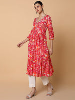 Women Floral Pink Anarkali Kurta-BC-CK-1052-Pink