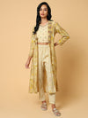 Women Printed Beige Co-Ords Set with Shrug-BC-SK-1570-Beige