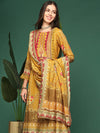 Women Floral Mustard Anarkali Kurta Set with Dupatta-BC-SK-1931-Mustard