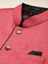 Men Mandarin Collar Solid Coral Nehru Jacket-BD-51340-Coral