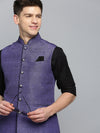 Men Mandarin Collar Solid Blue Nehru Jacket-BD-901-Blue