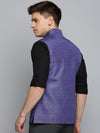 Men Mandarin Collar Solid Blue Nehru Jacket-BD-901-Blue