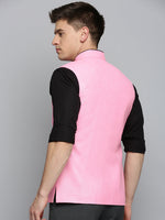 Men Mandarin Collar Solid Fuchsia Nehru Jacket-BD-901-Fuchsia