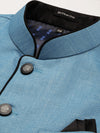 Men Mandarin Collar Solid Blue Nehru Jacket-BD-906-Blue