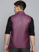 Men Mandarin Collar Solid Purple Nehru Jacket-BD-906-Purple