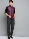 Men Mandarin Collar Solid Purple Nehru Jacket-BD-906-Purple